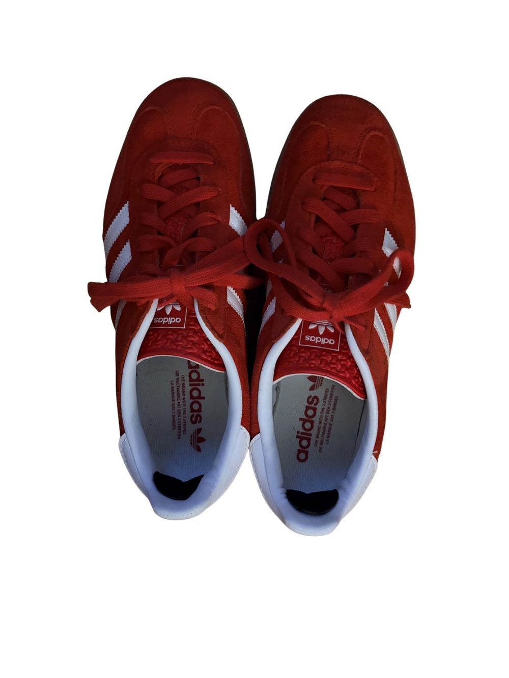 adidas Red Suede Sneakers with White Tongue Lining